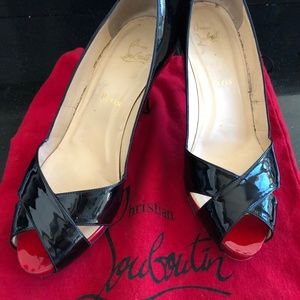 Christian Louboutin Black Patient Open Toe Shoe